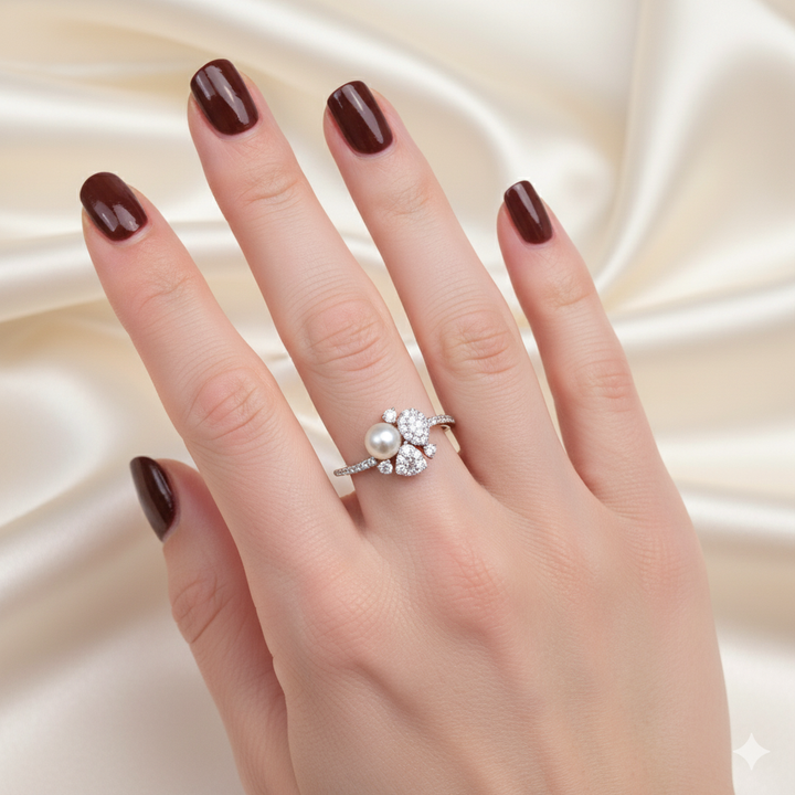 The Celestial Pearl &amp; Diamond Ring