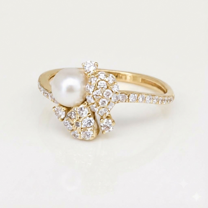 The Celestial Pearl &amp; Diamond Ring