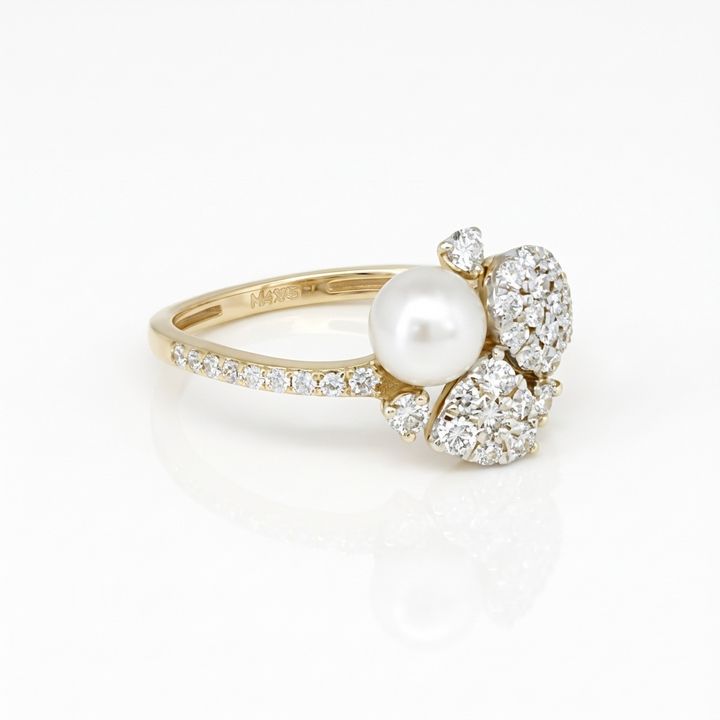 The Celestial Pearl &amp; Diamond Ring
