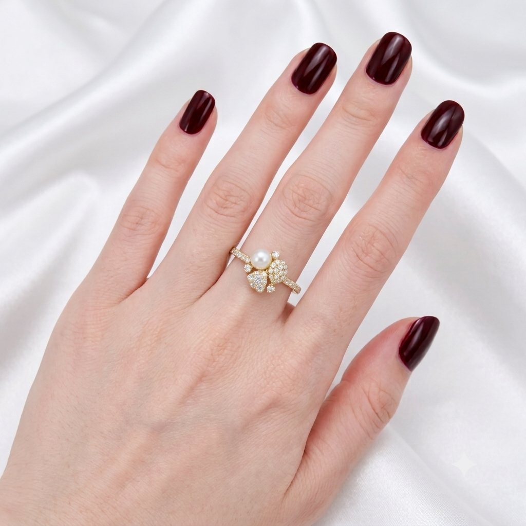 The Celestial Pearl &amp; Diamond Ring