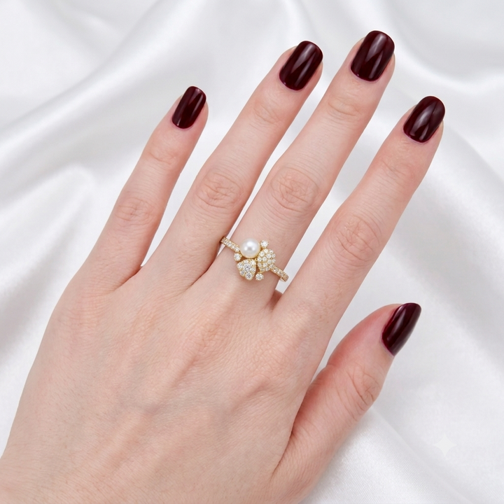 The Celestial Pearl &amp; Diamond Ring