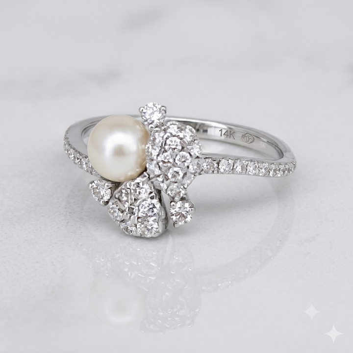 The Celestial Pearl &amp; Diamond Ring