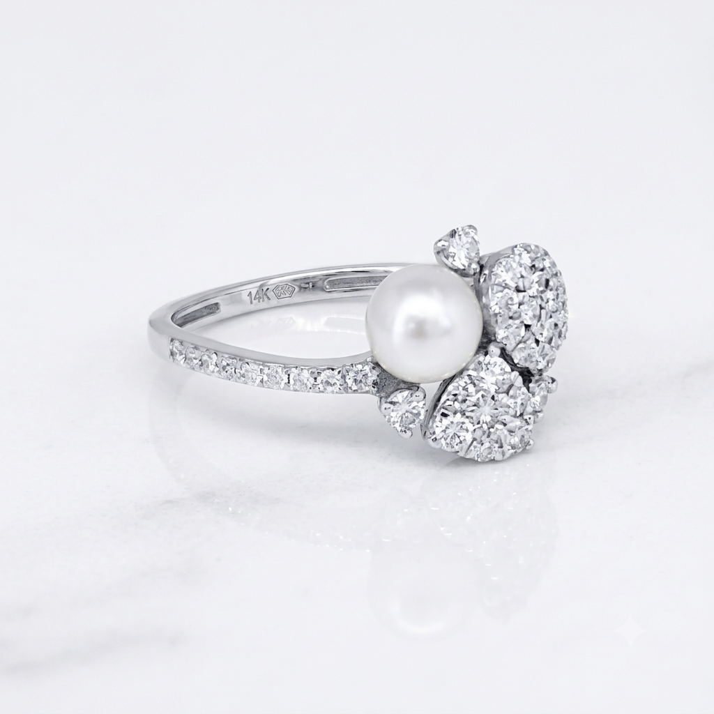 The Celestial Pearl &amp; Diamond Ring