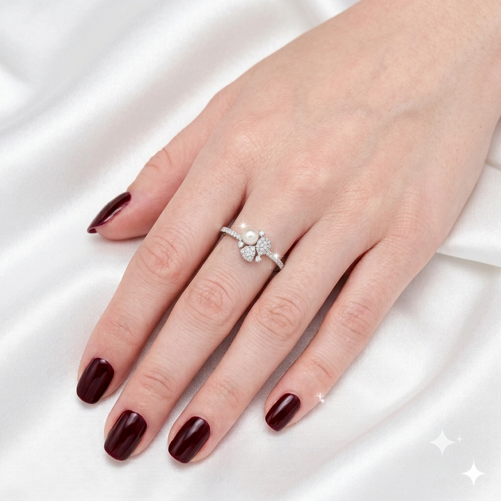The Celestial Pearl &amp; Diamond Ring