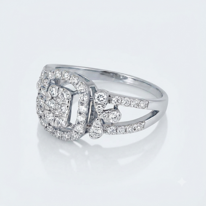 The Radiant Cushion Cluster Ring